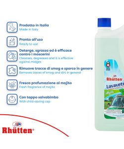 Rhütten Lavavetri Profumo Mojito 2L - Detergente Parabrezza Verde