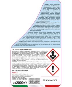 Rhütten Liquido Radiatori Antigelo Blu 2L -20°C Glicole Etilenico