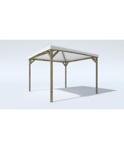 ALCE Gazebo Joy Pocket 300x300 cm Legno con Copertura PVC Bianca