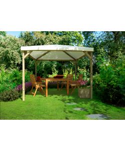 ALCE Gazebo Joy Pocket 300x300 cm Legno con Copertura PVC Bianca