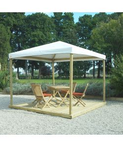 ALCE Gazebo Joy Pocket 300x300 cm Legno con Copertura PVC Bianca