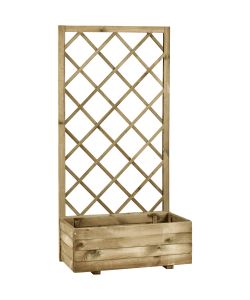 ALCE Fioriera Ecoflora in legno con griglia 70x35x140 cm per esterni