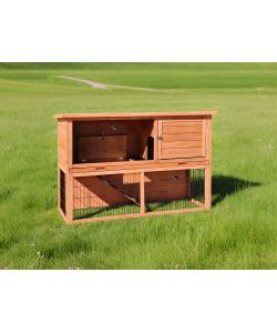Alce Casetta per Conigli 2 Piani in Legno di Abete 136,5x50x92 cm