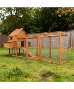 Alce Casetta per galline in legno abete 310x150x150 cm con recinto