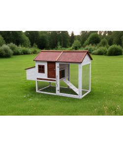 Alce Casetta per galline in legno di abete 145x70x105 con recinto