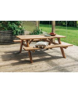 Tavolo Bellavista Pic Nic Legno Conifera 177x153 H76 Ambrato