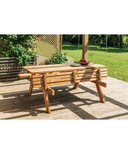 Tavolo Bellavista Pic Nic Legno Conifera 177x153 H76 Ambrato