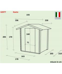 Casetta Bh16 Gaeta 178X218 Cm Psf+ Ingl. Pefc