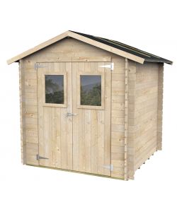 Alce Casetta in Legno Hobby - Doppia Finestra - Naturale - 198x198 cm