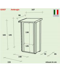 Casetta Bh16 Ambrogio Addossata 155X85 Cm Pdc Pefc