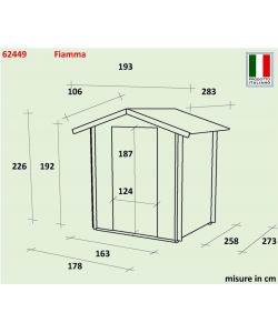 Casetta Bh16 Fiamma 178X273 Cm Pdc Pefc