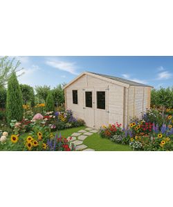 Michelle Casetta BH25 TW Legno Abete 396x249 cm PEFC Finestrata Nera