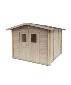 Casetta Iris Bh25 249x249 cm in Legno Abete Naturale con Porta Doppia