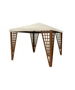 ALCE Gazebo Jocker Pocket 300x300 cm Noce con Copertura PVC Asportabile