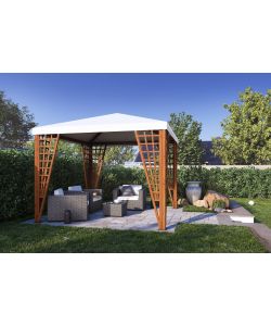 ALCE Gazebo Jocker Pocket 300x300 cm Noce con Copertura PVC Asportabile