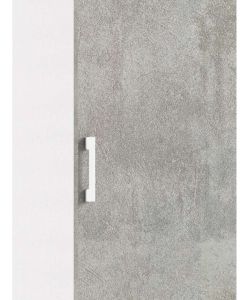 Terraneo Mobile Armadietto Bianco Cemento 45x45x195 - 4 Ripiani Regolabili - Design Moderno