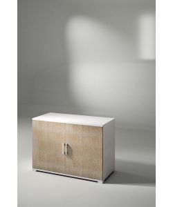 Terraneo Mobiletto Doppia Anta Bianco Rovere 90x45x66 cm - Mobili