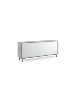 Terraneo Madia Cemento e Ante Bianco Dama 184x45x77 - Mobile Living Elegante