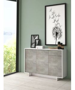 Terraneo Madia Slim Elegante Bianco Cemento - 134x35x87 cm