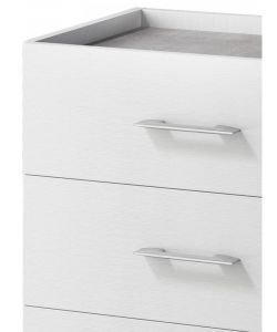 Terraneo Cassettiera 4 Cassetti Bianco con Piano Cemento 60x41x87
