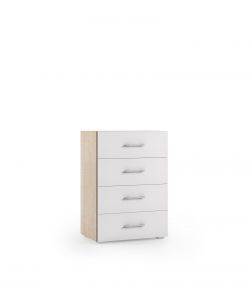 Terraneo Cassettiera 4 Cassetti Rovere e Piano Vassoio Contenitore - Elegante e Funzionale - 60x41x87 cm