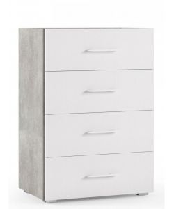 Terraneo Cassettiera 4 Cassetti Color Cemento con Vassoio 60x41x87