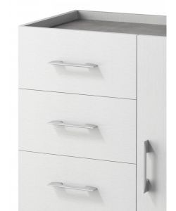 Terraneo Mobile Bianco 4 Cassetti e Anta - Piano Cemento - 90x41x87 cm