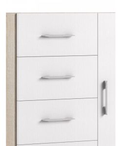 Terraneo Mobile Rovere 4 Cassetti e Anta Bianca 90x41x87 cm - Design Moderno