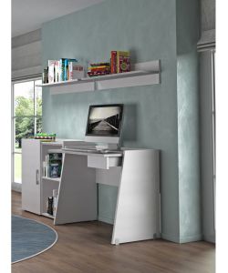 Scrivania con cassetto e piano a effetto cemento