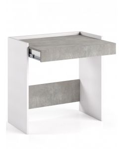 Scrivania home office a terra bianca con piano color cemento