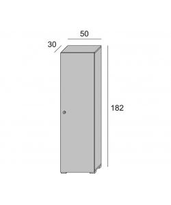 Terraneo Mobile Multiuso Olmo con Anta Fantasia Fiori - 7 Ripiani - 50x30x182 cm