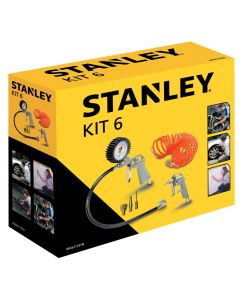 Stanley Kit 6 Accessori Compressore Aria Portatile Argento 5 m Fai da Te