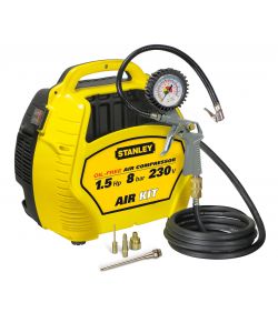 Stanley Compressore Elettrico - 1.5Hp 1100W 8Bar - Con Accessori