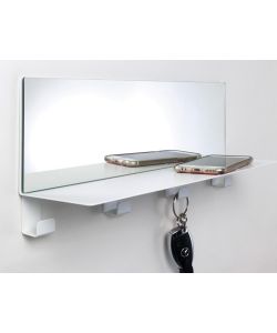 Mensola con specchio Vanity Nero 400 x 100 x 163 h mm