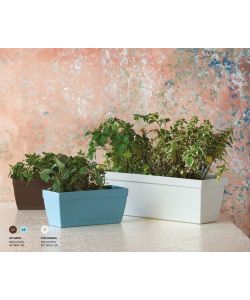 Balconiera Colorado con kit sottovaso e ganci Grippo - 50x18 cm - Smoke