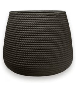 VASAR Vaso Campana Bali in Resina Effetto Corda 40x32 cm Smoke