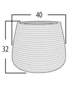 Vasar Vaso per Piante BALI 40x32 cm Beige in Polietilene Effetto Corda