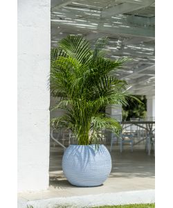 Vaso Sfera Bali 40 cm Colore Avio - Vaso Decorativo Effetto Corda