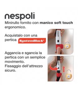 Nespoli Minirullo Pittura 11 cm Rosso Teflon Soft Touch per Smalti