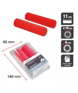 Nespoli Set 2 Ricambi Mini Rullo Teflon 11 cm per Pittura Smalti Acqua