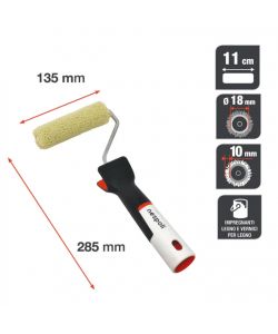 Nespoli Minirullo Teflon 11cm per Pittura Legno Manico SoftTouch