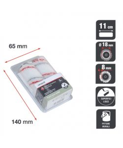 Nespoli Set 2 Ricariche Mini Rullo Teflon 11 cm - Superfici Lisce