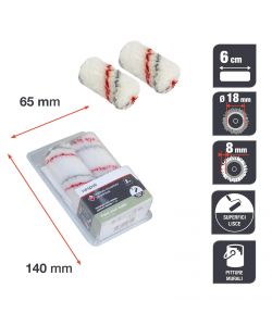 Nespoli 2 Ricambi Minirullo Teflon 6 cm per Superfici Lisce Fai da Te