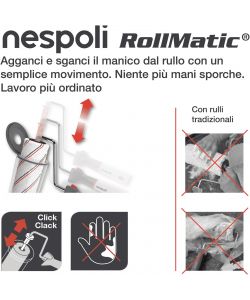 Nespoli Rullo Pittura Teflon 22cm Superfici Lisce Manico Soft Touch