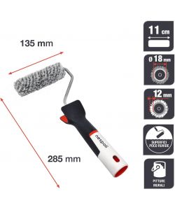 Nespoli Mini Rullo Pittura 11cm Teflon per Superfici Poco Ruvide
