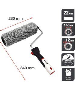 Nespoli Rullo Pittura 22 cm Teflon per Superfici Ruvide e Muri