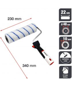 Nespoli Rullo Pittura 22cm Superfici Lisce Ergonomico Soft Touch