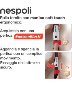 Nespoli Rullo Pittura 22cm Superfici Lisce Ergonomico Soft Touch