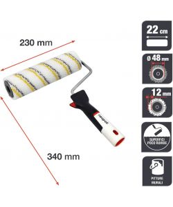 Nespoli Rullo Pittura 22cm Bianco per Superfici Poco Ruvide Ergonomico