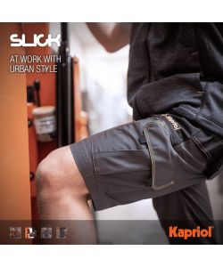 KAPRIOL Pantaloni Corti da Lavoro SLICK Grigi L - Heavy Duty Cotone